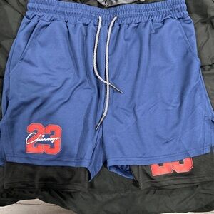 Blue and Black Athletic Men's Shorts